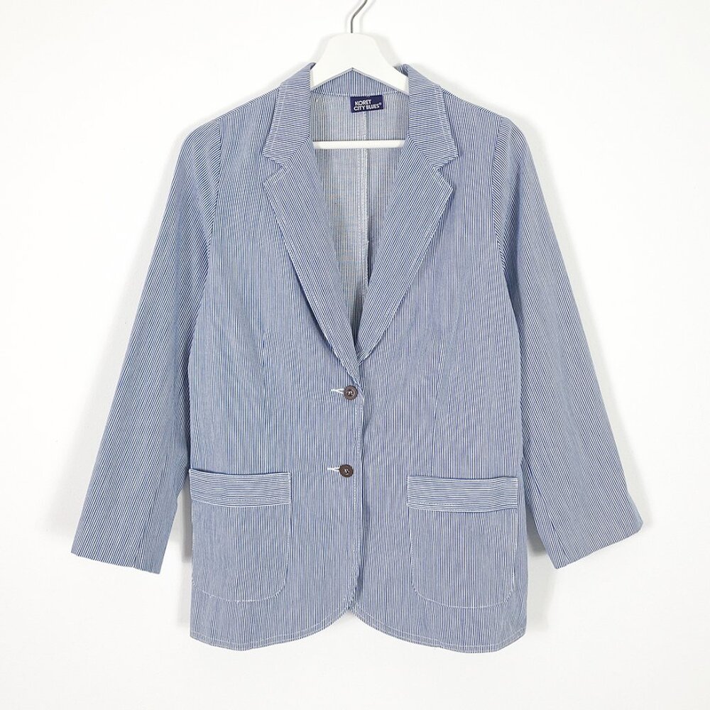 Retro Pinstripe Blazer Jacket Union Made in USA